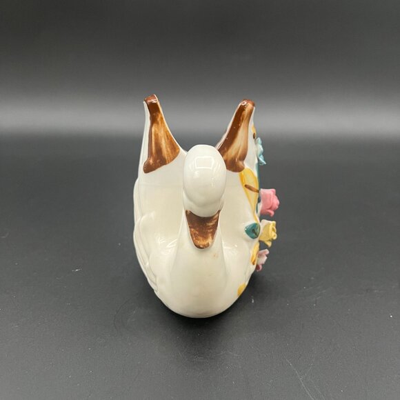 Vintage Swan Toothpick holder Hand Painted Ceramic Porcelain - Picture 2 of 6
